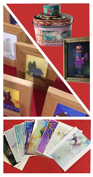 ポストカード、トールペイント作品、ミニ絵画 ポストカード、トールペイント作品、ミニ絵画