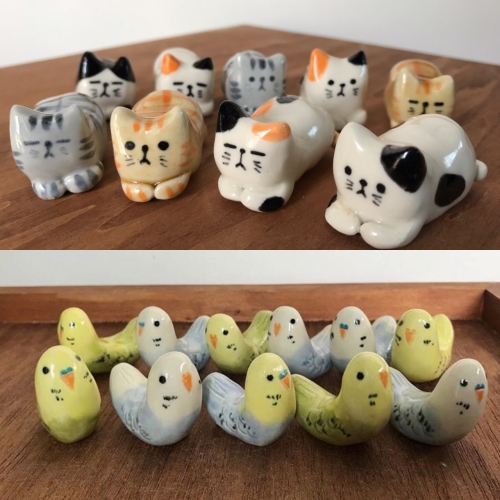 スワロフスキー・リボンのヘアアクセサリー他手作り陶器